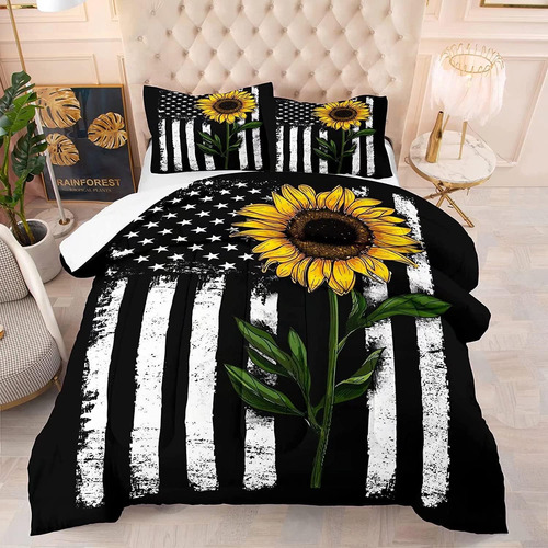 Juego De Ropa De Cama Con Bandera Americana, Tamaño King, Co