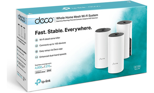 Deco M4 3 Pack Tp-link  Sistema Wi-fi 5 Ghz 2,4 Ghz Ac1200