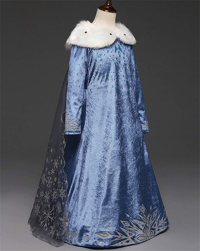 Imagen 3 de 6 de Disfraz Vestido De Frozen 2, Con Capa,corona Y Bordados!