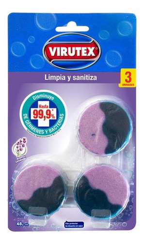 Pastilla Inodoro Wc X3 Sanitizante Lavanda Estanque Virutex