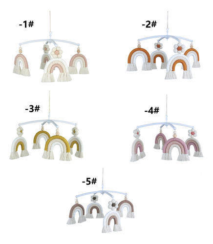 Colgante Móvil De Macramé Con Borlas Y Arcoíris Para Cuna De