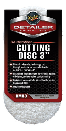 Meguiars Dmc3 Kit 2 Discos De Corte De Microfibra D/a 3in