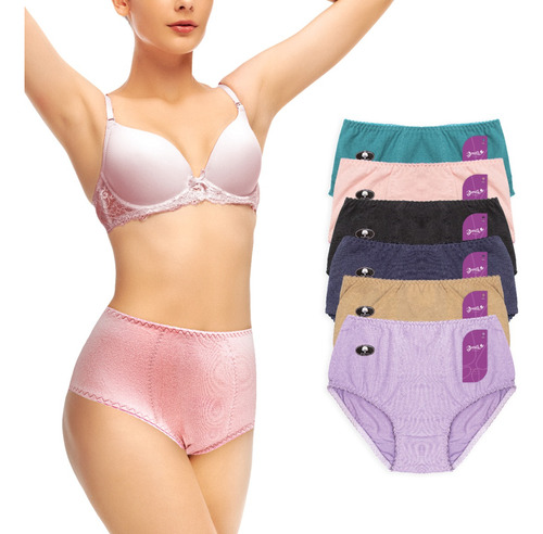 6 Pack Pantaleta Completa Algodón - Licra Con Refuerzo