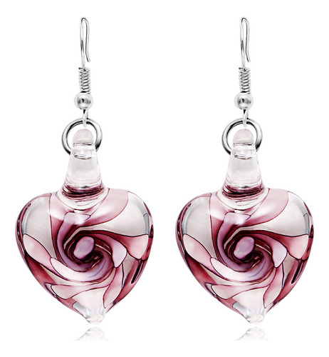 Aretes Mujer Love Heart Earrings Murano Spirit Spiral Inner