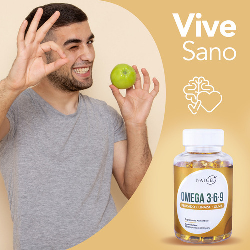 Omega 3 6 9 | Pescado, Linaza, Oliva | 280 Softgels | Natgel