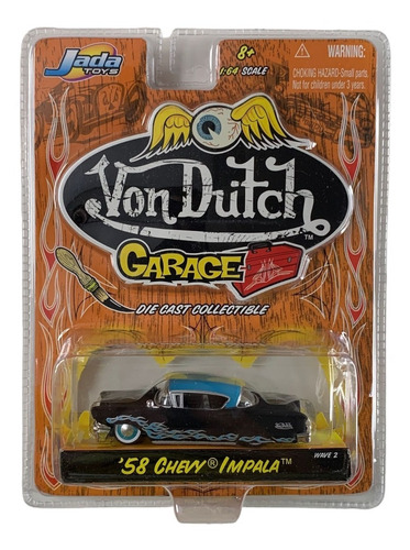 Jada Von Dutch 1:64 - 58 Chevy Impala Preto Fosco
