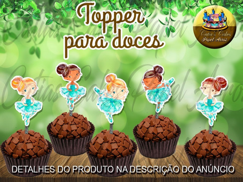 50 Topper  Tags Para Doces Bailarinas