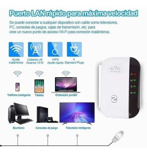 Repetidor Wifi 300 Mbps Amplificador De Señal 2.4g