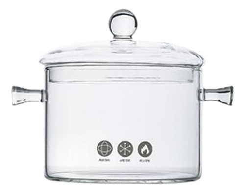 Cuenco De Vidrio De Borosilicato Alto De 1.5l Con Tapa C [u]