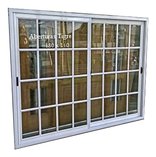 Ventanas Aluminio Blanco 180x150 Vidrio Repartido 4mm