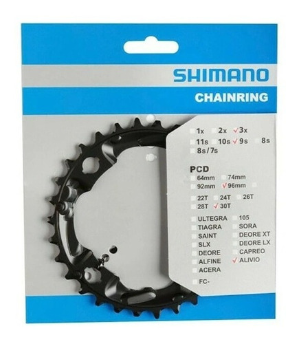 Plato Shimano Alivio Fc-m4000 30d 9 Vel