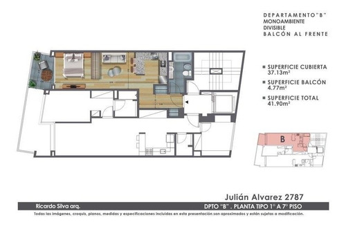 Imagen 16 de 20 de Departamento En Venta Barrio Norte Monoambiente Divisible