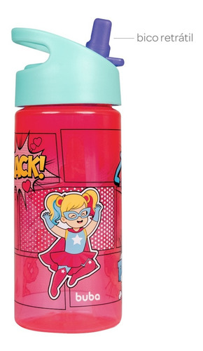 Imagem 7 de 10 de Garrafinha Infantil Buba Canudo Retrátil Água Suco Envio 24h