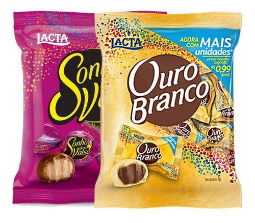 Kit Pacote Bombom Sonho De Valsa + Ouro Branco De 1kg Cada