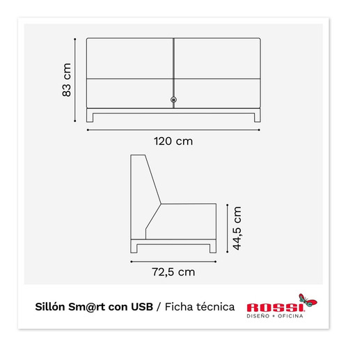 Sillón Smart Salas Premium Con Salida Usb Diseño Rossi