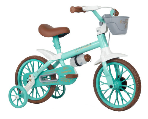 Imagem 1 de 1 de Bicicleta  infantil Nathor Mini Antonella Antonella freio tambor cor acqua com rodas de treinamento