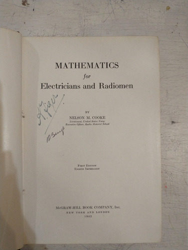 Mathematics For Electricians And Radiomen Nelson M. Cooke