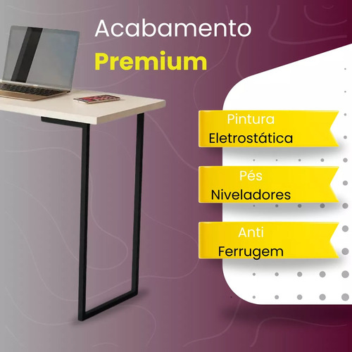 Pé Mesa Base Industrial L Altura 75 Cm Escrivaninha Angular