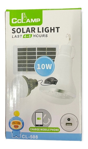 Imagen 5 de 5 de Kit Bombillos Recargables Cargador Cel Y Panel Solar Cl-508