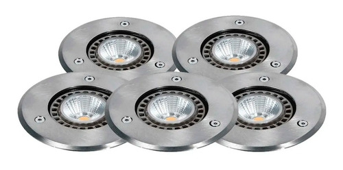 Pack X 5 Spot Embutir Piso Led Acero Gu10 Exterior Lucciola