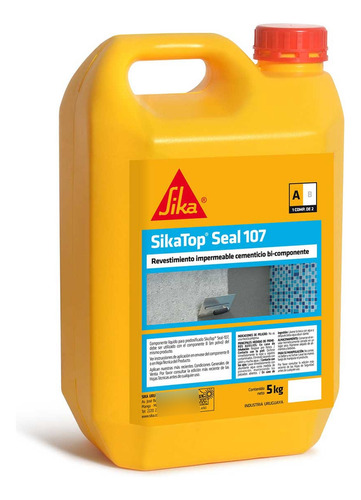 5 Kg Sika Sikatop Seal 107 Revestimiento Impermeable!