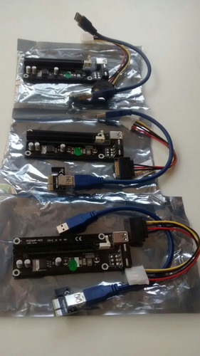Kit 3 Unidades Cabos Riser Rig Mineração Pci-express