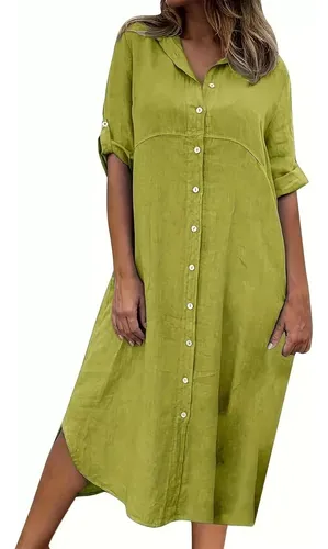 Vestido chemise largo sale