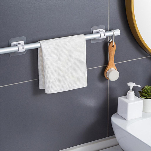 Soportes De Barra De Cortina Hardware Puertas Ganchos Blanco