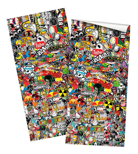 2 Adesivos Sticker Bomb Tuning Carro Moto 17cm X 37cm Ref:01