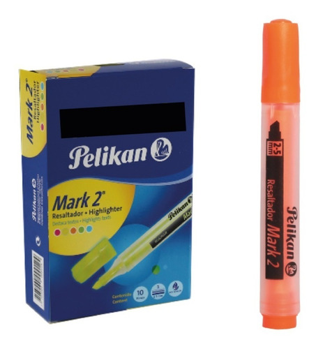 Resaltador Pelikan Mark2 Naranja Caja *10 Unidades