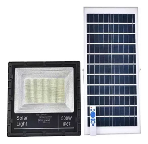 Lampara Reflector Led 500w Panel Solar Con Control Exterior