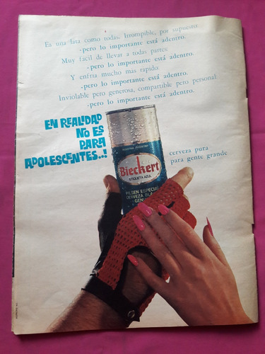 Publicidad Cerveza Bieckert Lata Flat Top