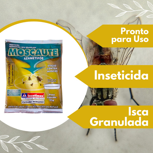 Moscaute Mosquicida Isca Granulado Mata Mosca Kit Com 6 Und