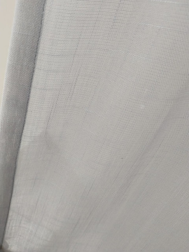 2pzs Cortina Semitransparentes Lino 2.20alto X 1.40ancho C/u Gris Claro