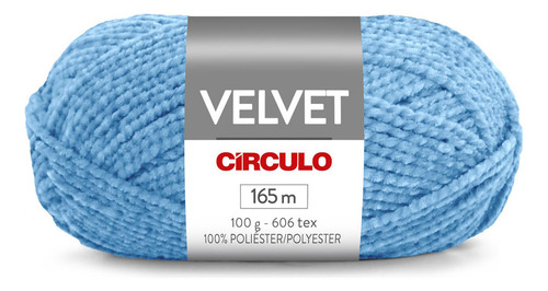 Fio/lã Circulo Velvet 100g 165m Tex 606 100% Poliester Cor 541 - Enseada