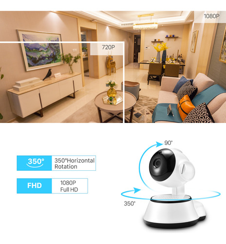 Câmera Sem Fio Inteligente Hd Interna V380 Wifi De 2 Mp Com