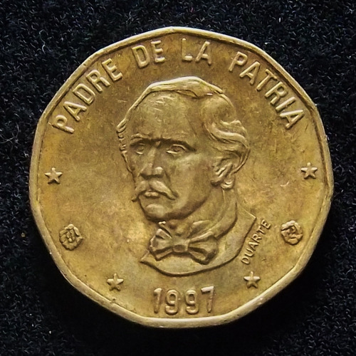 República Dominicana 1 Peso 1997 Exc Km 80.3 Reverso Medalla