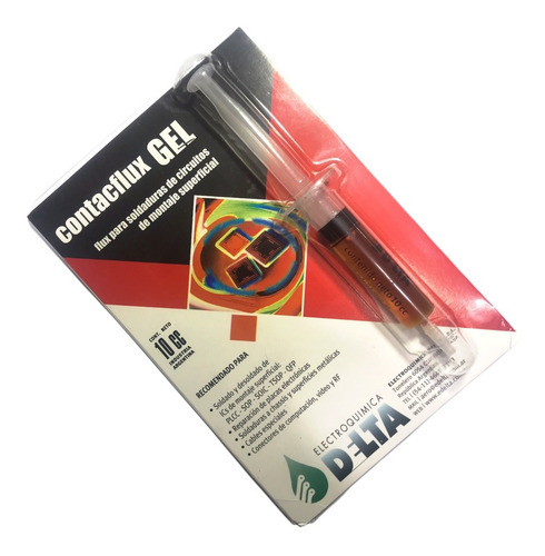 Imagen 1 de 6 de Contacflux Flux Gel 10cc Jeringa Delta Soldadura Smd