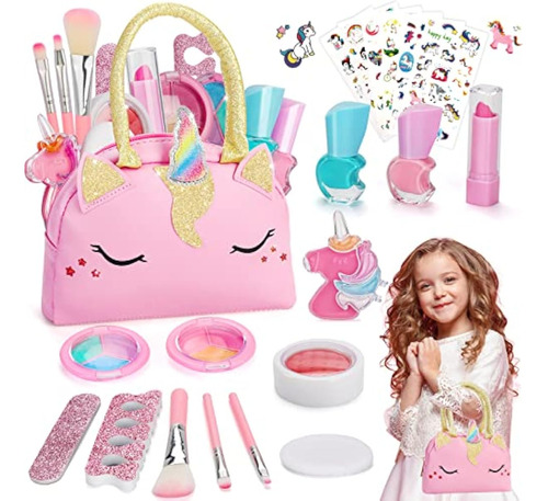 Qdragon Kit De Maquillaje Real Para Niñas,