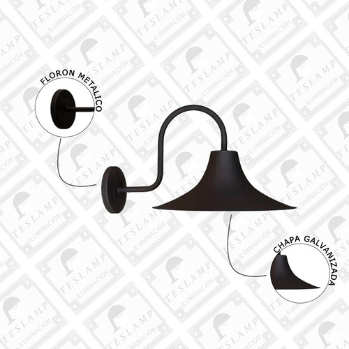 Imagen 3 de 10 de Lampara De Pared Aplique Galponera Industrial Bajo Consumo
