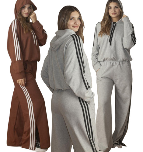 Conjunto Urbano Jogging Palazo Y Campera Mujer