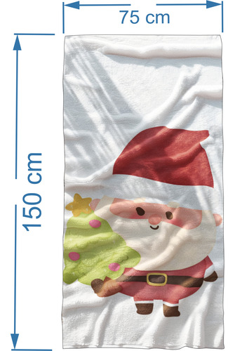 Toalla De Baño Navidad Santa 1 Microfibra Absorbente Sp Blanco Navidad