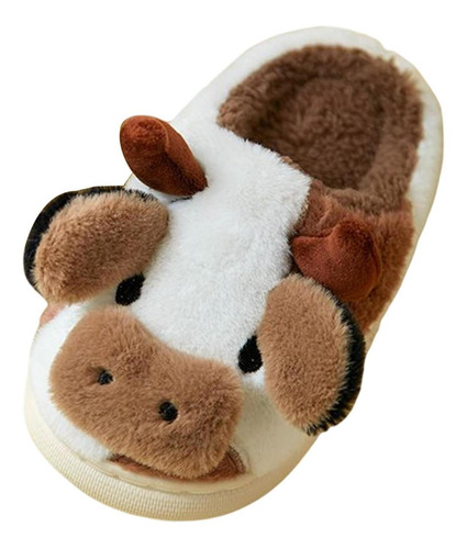 Bonitas Pantuflas De Vaca Para Mujeres Y Niñas, De Peluche D