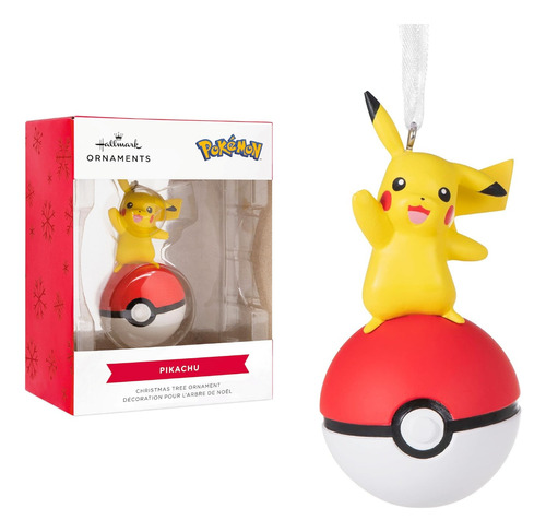 Pokémon Pikachu En Poke Ball - Adorno De Navidad Ornamento