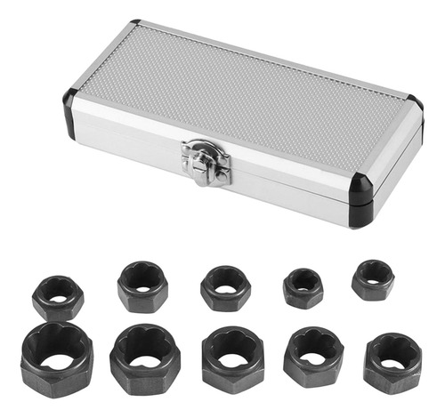 Juego De 10 Extractores De Tuercas, Caja Pequeña