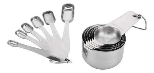 Juego De Cucharas Y Tazas Medidoras De Acero Inoxidable Para