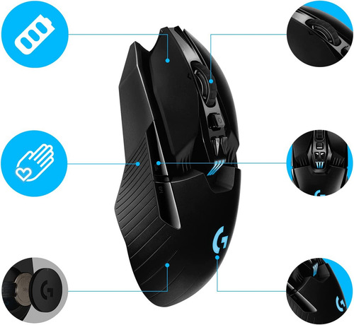 Mouse Sem Fio Gamer Logitech G903 Rgb Ambidestro 11 Botões