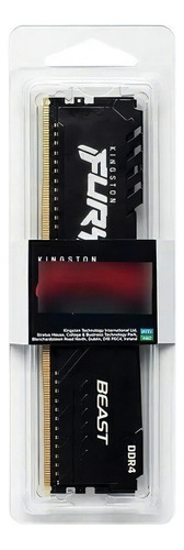 Memoria de escritorio Kingston Fury Beast de 8 GB, DDR4, 3600 MHz