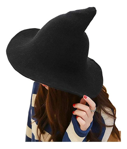 A*gift Sombrero De Bruja De Lana For Mujer, De Ala Ancha,