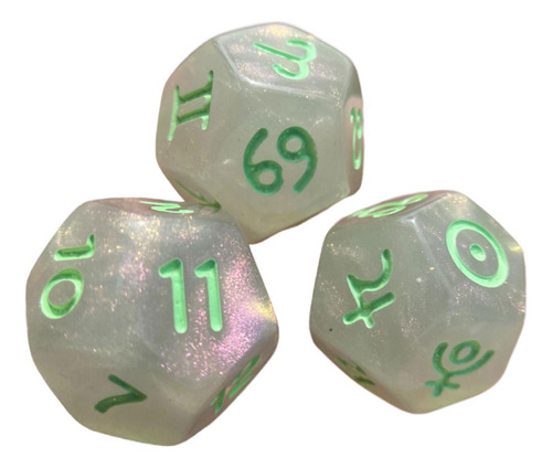 3 Dados De Resina Juguetes De Enseñanza De De Claro Y Verde